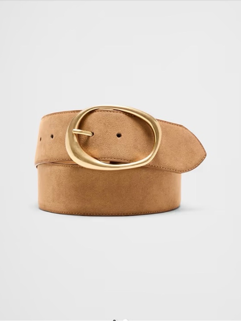 NEW Vegan Suede Belt with Gold Buckle